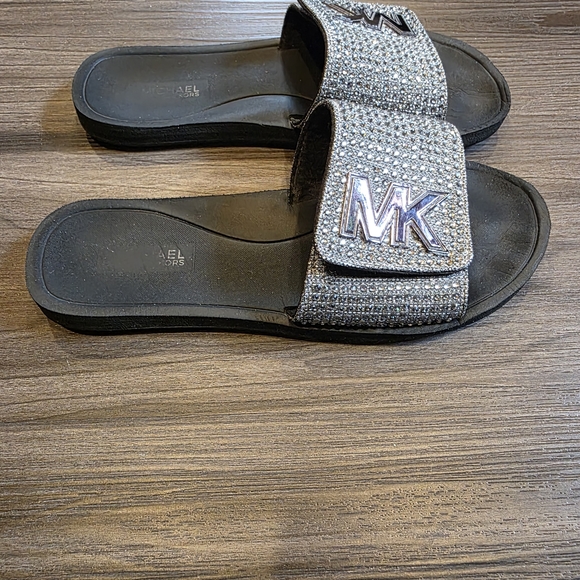 Michael Kors Shoes - Michael Kors Black and Silver Sandals